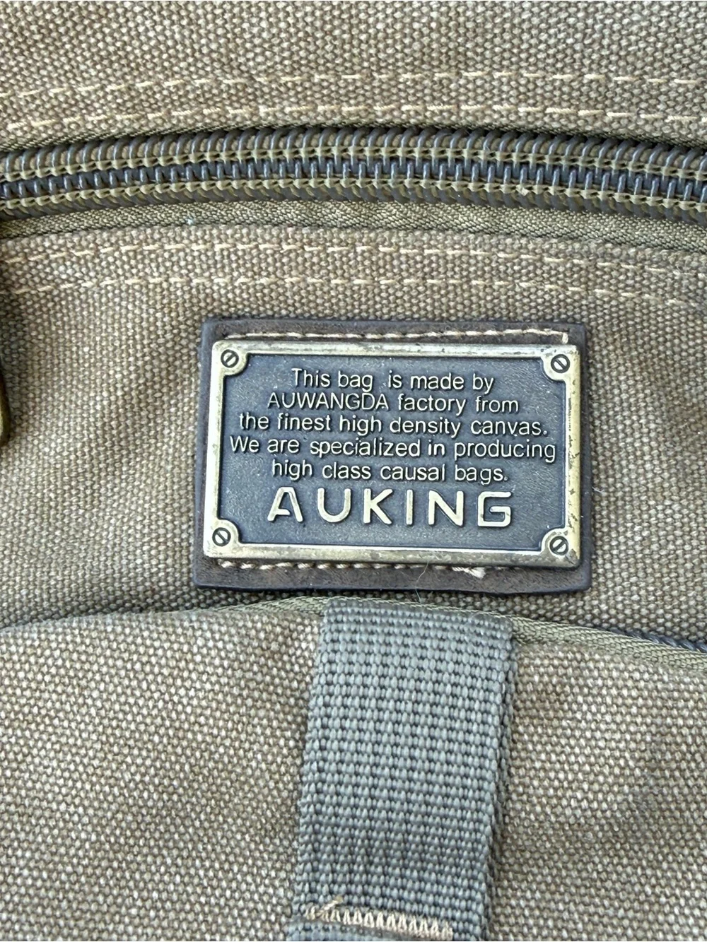 Olive Green Canvas Travel Backpack for Men AOKING